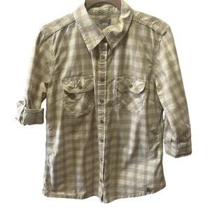 CARHARTT Plaid Roll Tab Sleeves Spring Button-Up Shirt size M